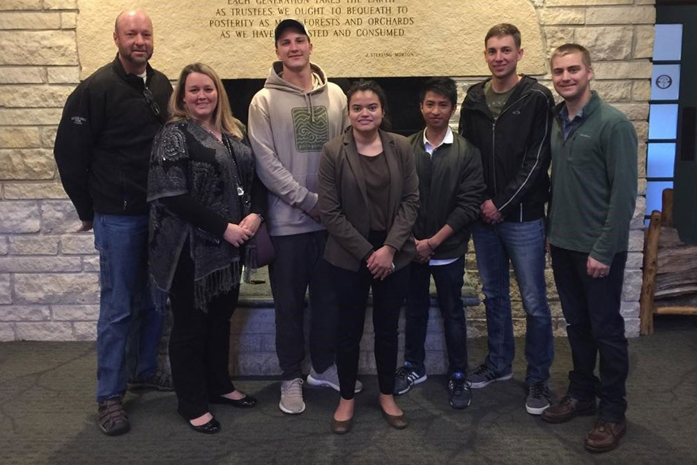 Members of the Durham’s School’s Commercial Team were, (from left) coaches Kevin Grosskopf and Kelli Herstein, and students Dan Carroll, Grisel Ramirez, Anh Hung Dao, Japheth Hartmann, and David Peaslee.