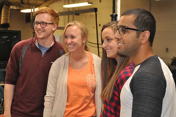 The entry from Team 10 - (from left) Christopher Davidson, Samantha Nelson, Halle Swann and Jai Sahni - was chosen as the winner at the Rapid Design Challenge. Each member of the winning team received a gift certificate from the UNL Dairy Store.