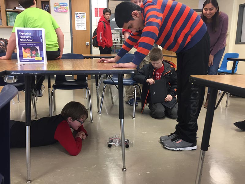 2017: Children having fun at the Culler Middle School after school science program.
