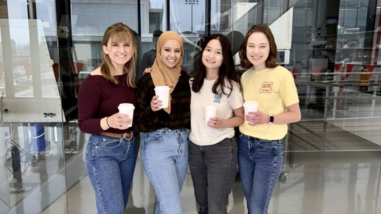 Team members are Noha Algahimi, Nevaeh Hall, Xuan Le, and Serena Tenhumberg.