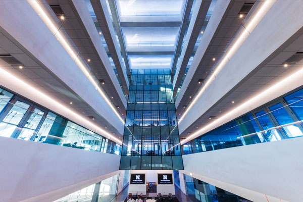 Interior View of atrium inside Kiewit Hall