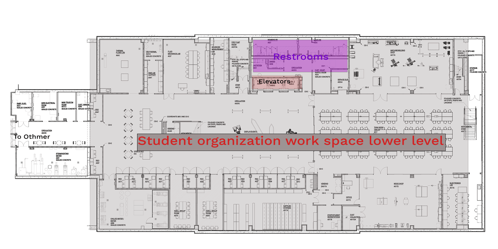 Kiewit Hall - Lower Level