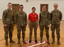 Three College of Engineering students and Air Force ROTC program members Luke Landkamer (far left), Shelby Stevens (center), and Eddie Morrissette (far right) were among the UNL students who earned Air Force You Can Fly scholarships. Three College of Engineering students and Air Force ROTC program members Luke Landkamer (far left), Shelby Stevens (center), and Eddie Morrissette (far right) were among the UNL students who earned Air Force You Can Fly scholarships.