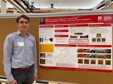 Nathan Roberts stands in front of his project.