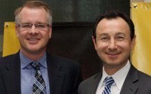 Shane Farritor and Dmitry Oleynikov Shane Farritor, professor of mechanical and materials engineering, and Dmitry Oleynikov, professor and surgeon at University of Nebraska Medical Center.